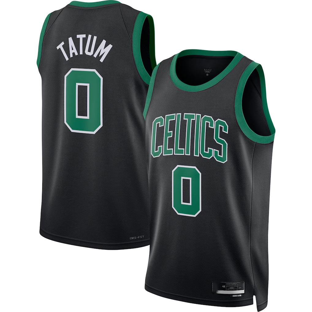 Punc B.Celtics #0 Jayson Tatum  Black Swingman Jerseys - Statement Edition