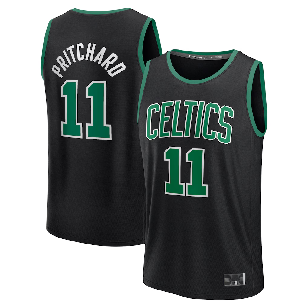 Punc B.Celtics #11 Payton Pritchard  Black Fast Break Replica Player Jerseys - Statement Edition