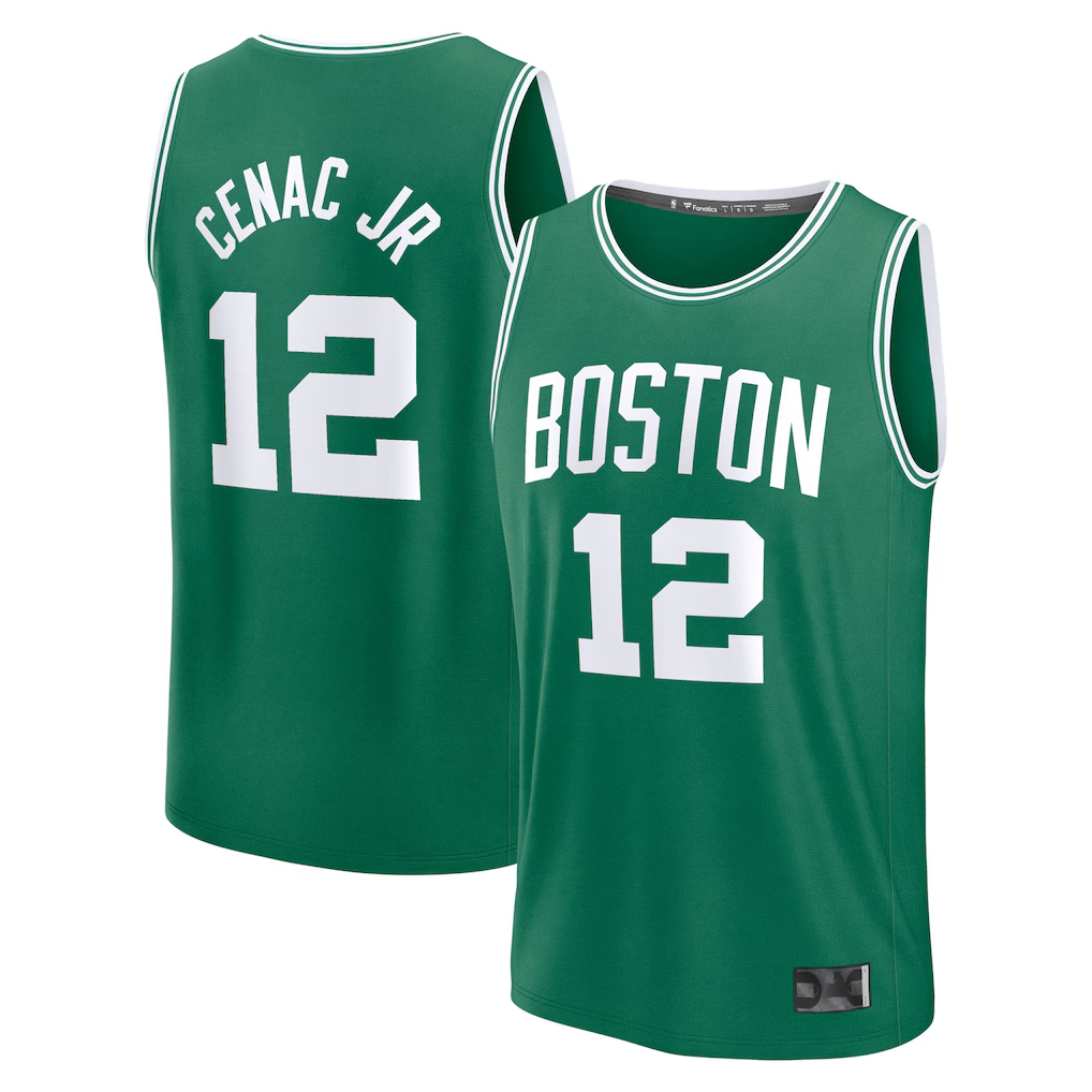 Punc B.Celtics #12 Chris Cenac Jr. Green 2026 Draft First Round Pick Fast Break Jerseys - Icon Edition