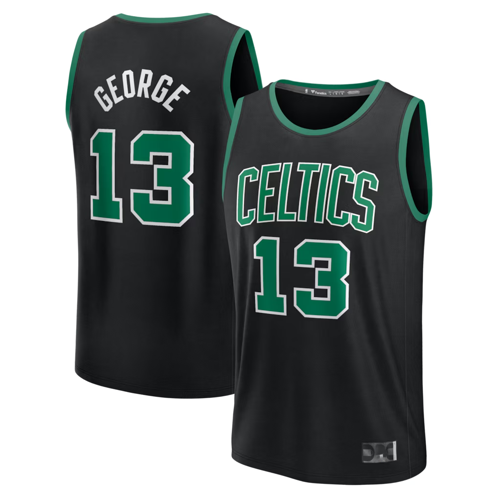 Punc B.Celtics #13 Paul George Black Fast Break Replica Jerseys - Statement Edition