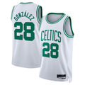 Punc B.Celtics #28 Hugo Gonz¨¢lez White Swingman Jerseys - Association Edition