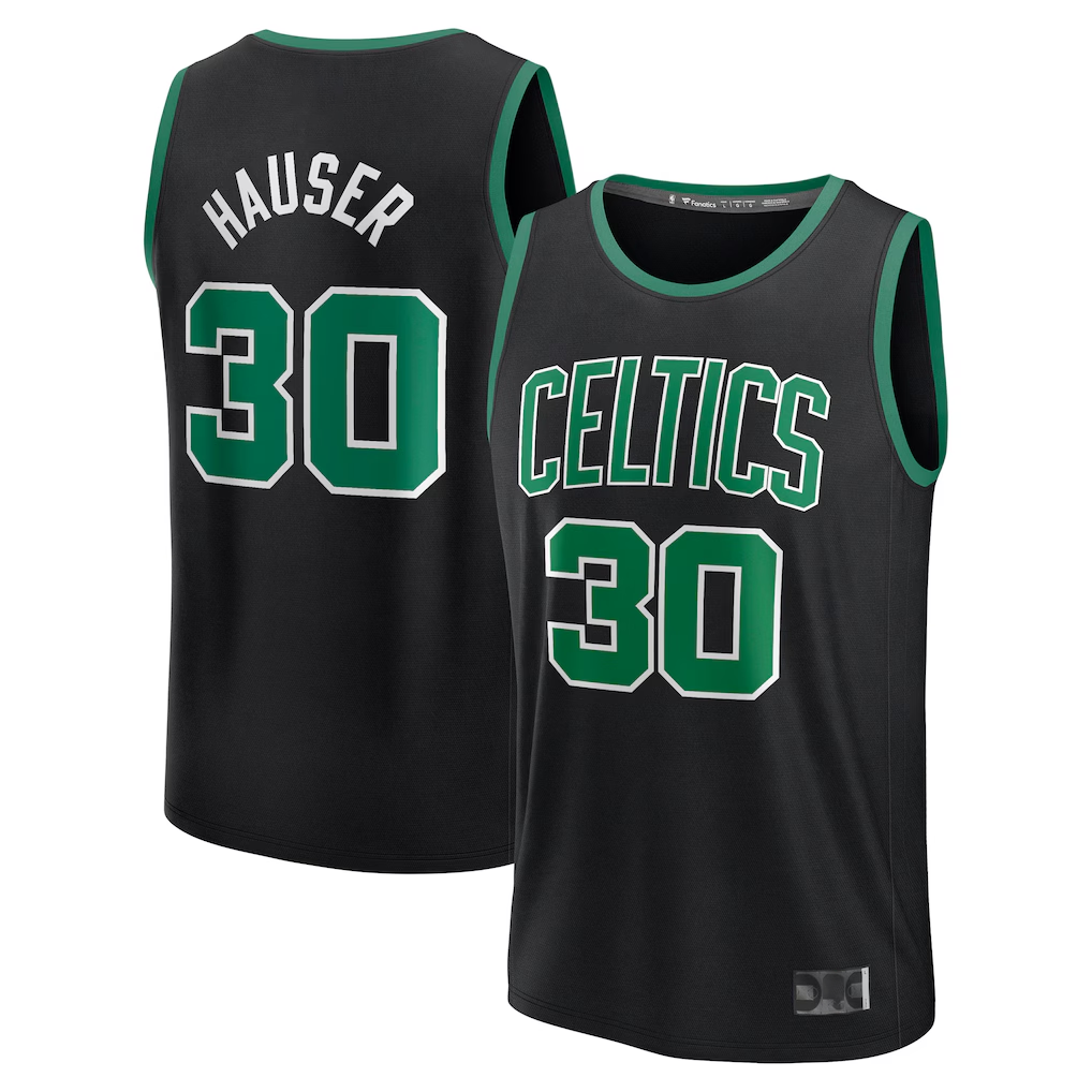 Punc B.Celtics #30 Sam Hauser Black Fast Break Replica Player Jerseys - Statement Edition