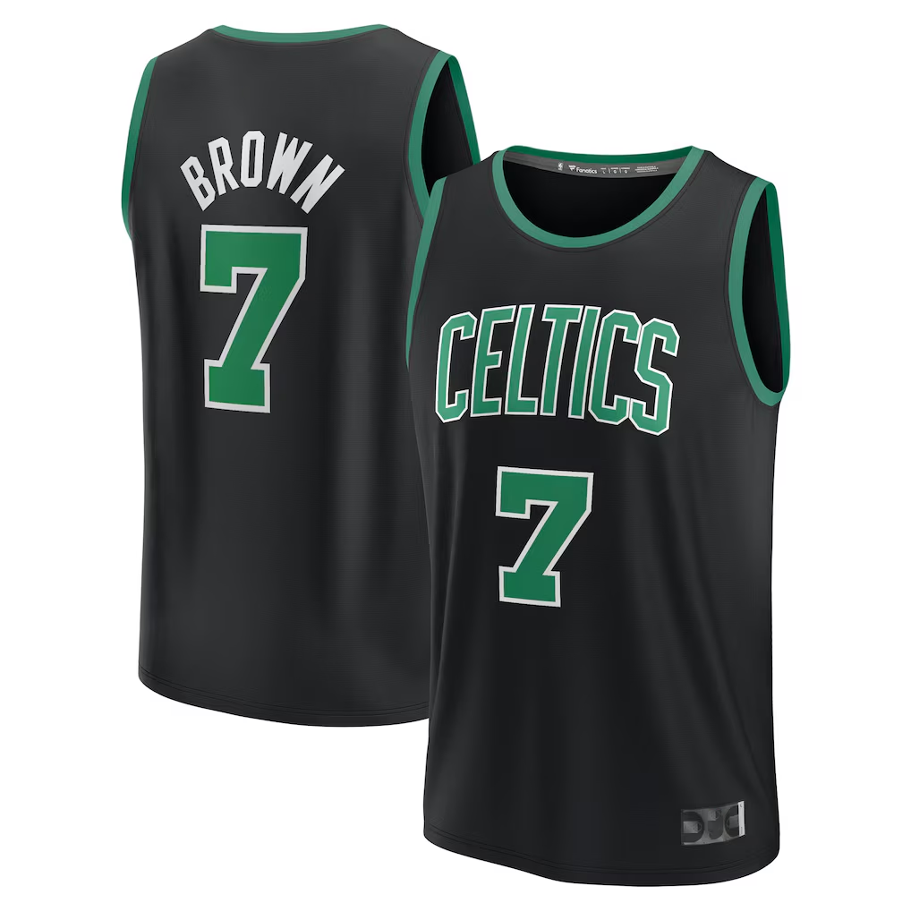 Punc B.Celtics #7 Jaylen Brown Black Fast Break Replica Player Jerseys - Statement Edition