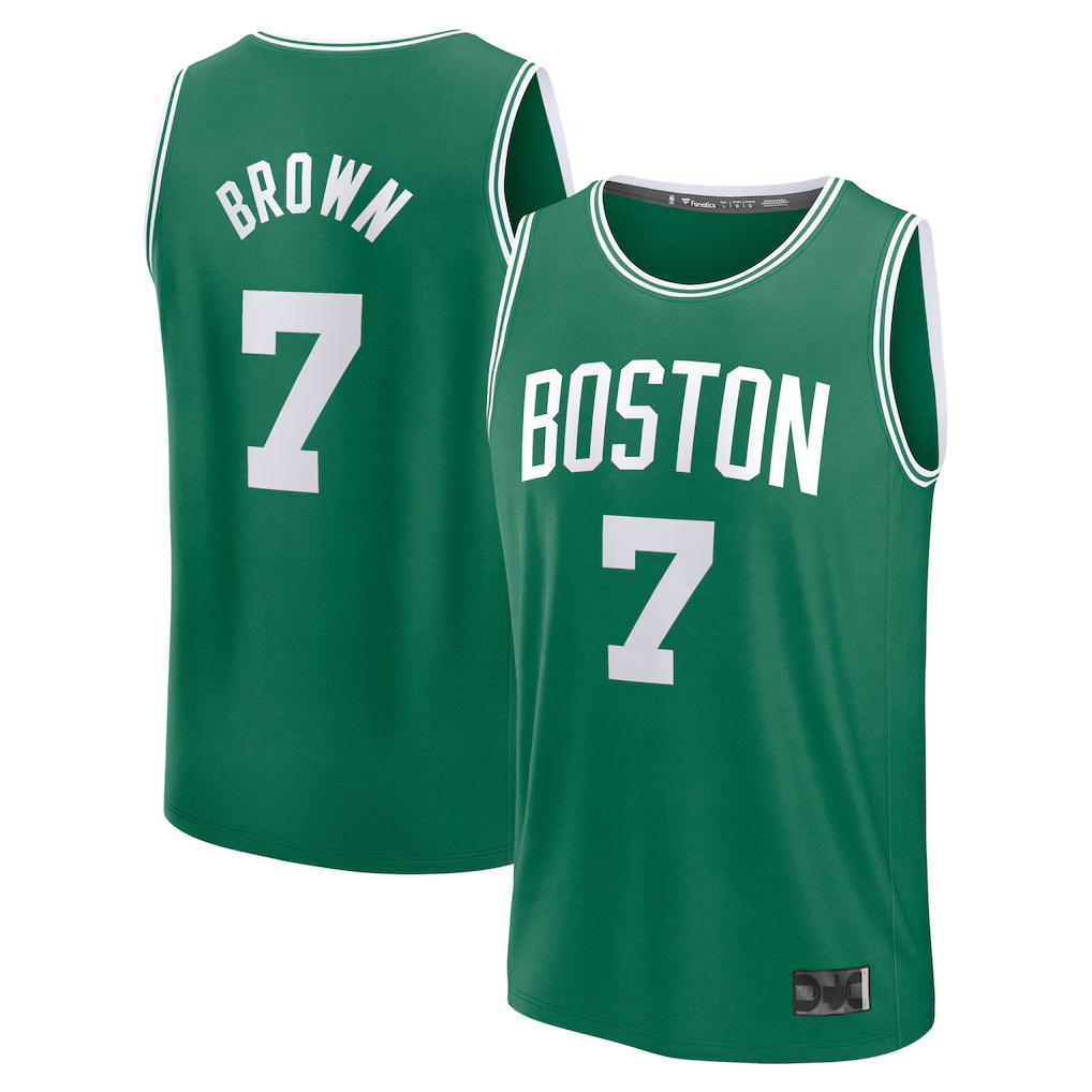 Punc B.Celtics #7 Jaylen Brown  Kelly Green Fast Break Replica Player Jerseys - Icon Edition