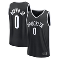 Punc B.Nets #0 Mikel Brown Jr.  Black 2026 Draft First Round Pick Fast Break Jerseys - Icon Edition