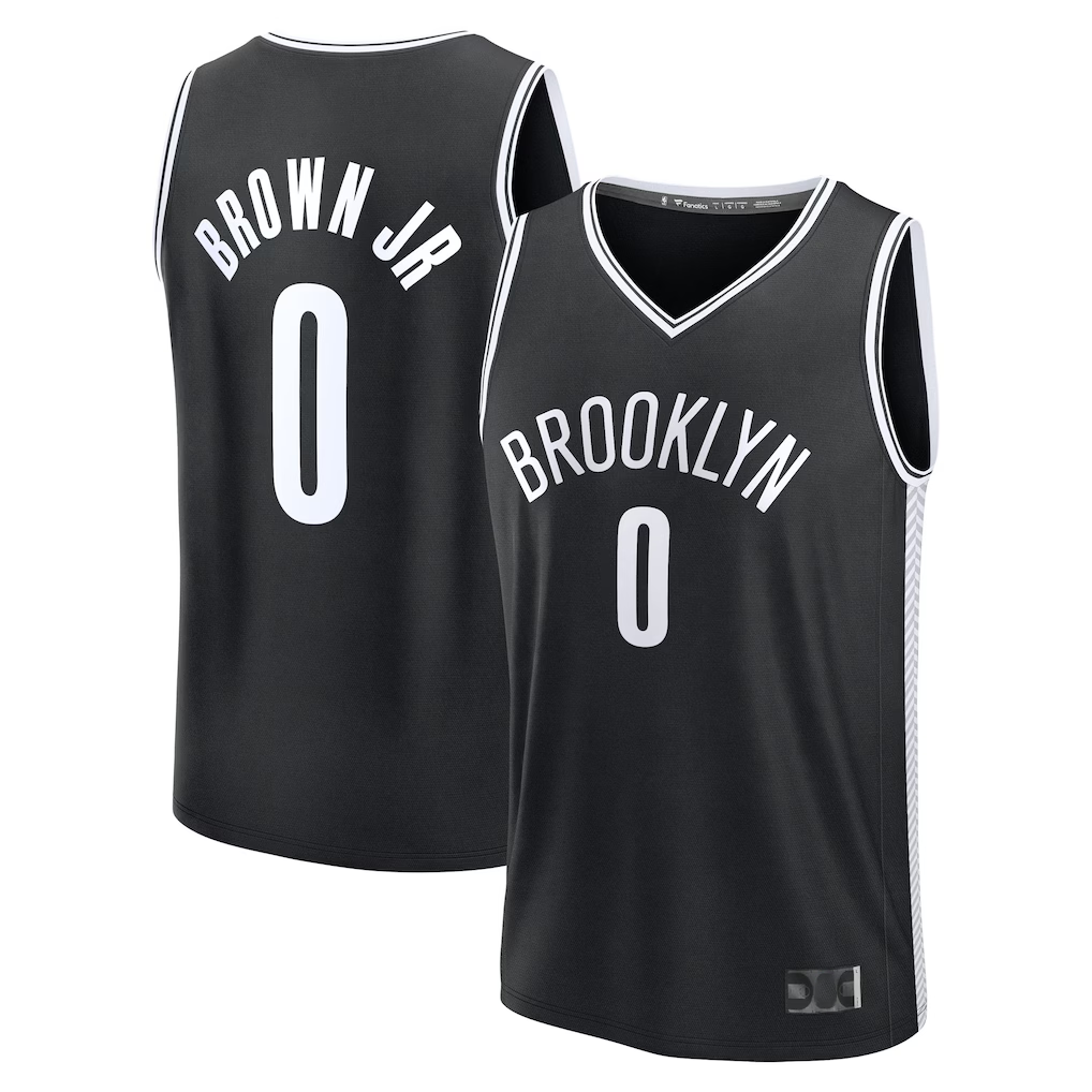 Punc B.Nets #0 Mikel Brown Jr.  Black 2026 Draft First Round Pick Fast Break Jerseys - Icon Edition