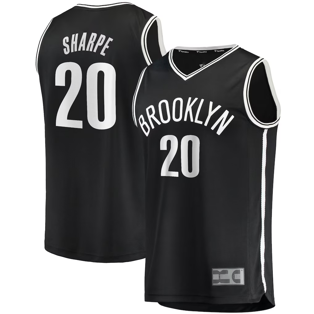 Punc B.Nets #20 Day'Ron Sharpe  Black Fast Break Replica Jerseys - Icon Edition