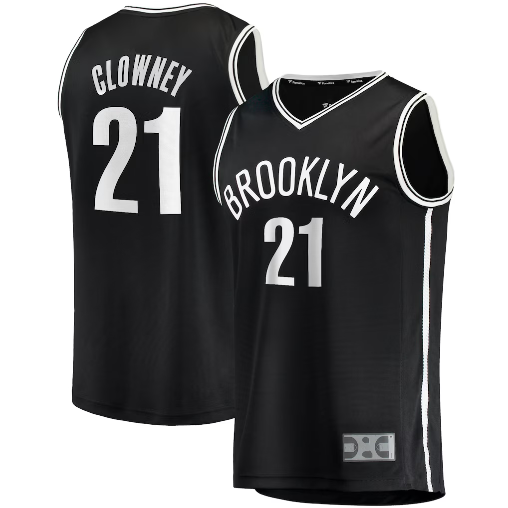 Punc B.Nets #21 Noah Clowney Black Fast Break Replica Jerseys - Icon Edition