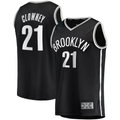 Punc B.Nets #21 Noah Clowney Black Fast Break Replica Jerseys - Icon Edition