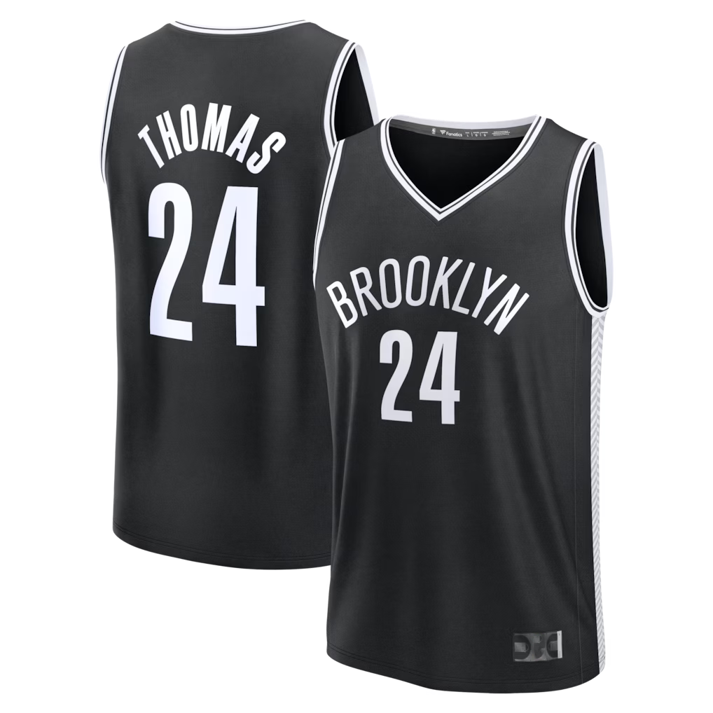 Punc B.Nets #24 Cam Thomas Black Fast Break Replica Jerseys - Icon Edition