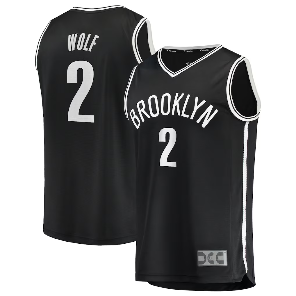 Punc B.Nets #2 Daniel Wolf Black Fast Break Replica Jerseys - Icon Edition