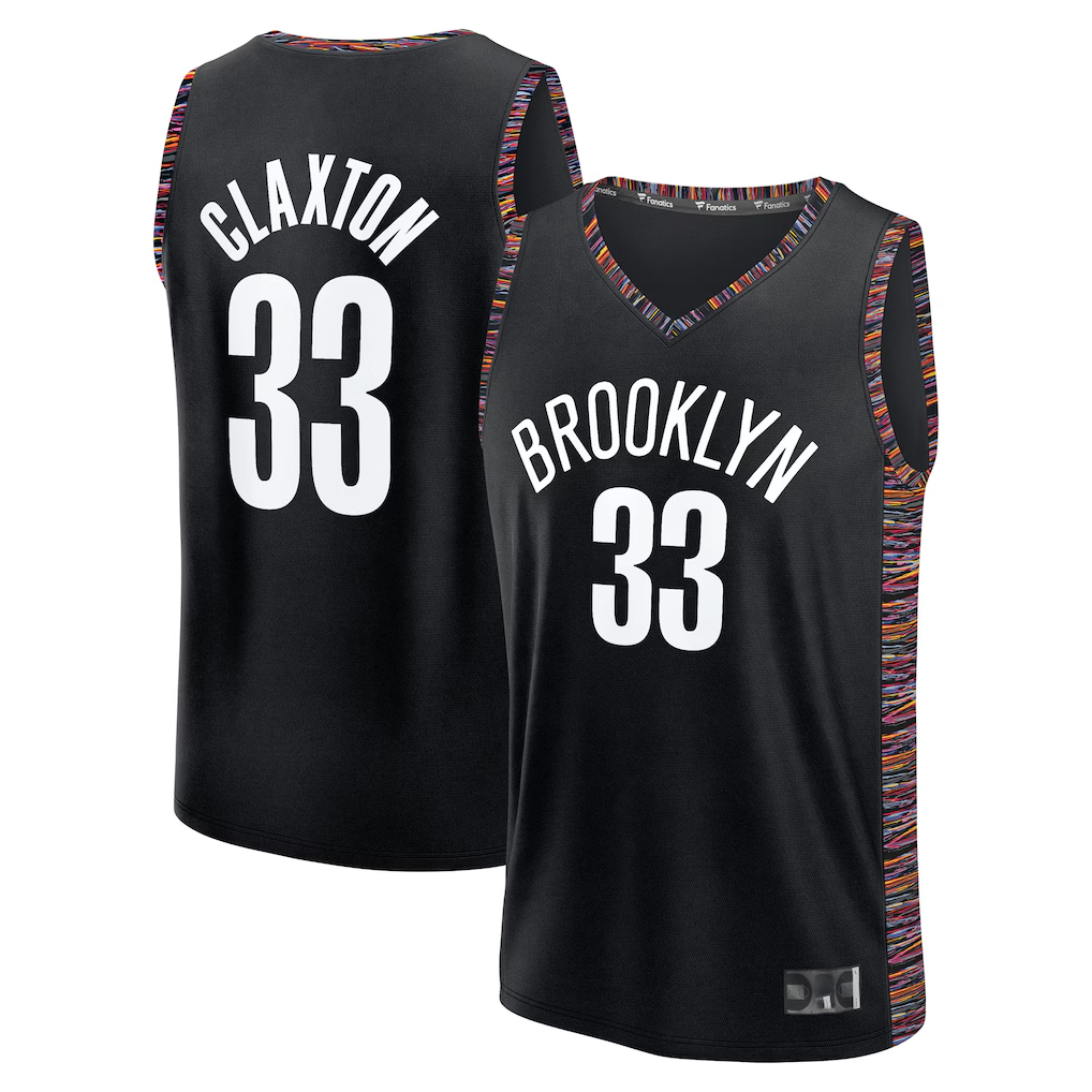 Punc B.Nets #33 Nic Claxton Black 202526 City Edition Fast Break Jerseys