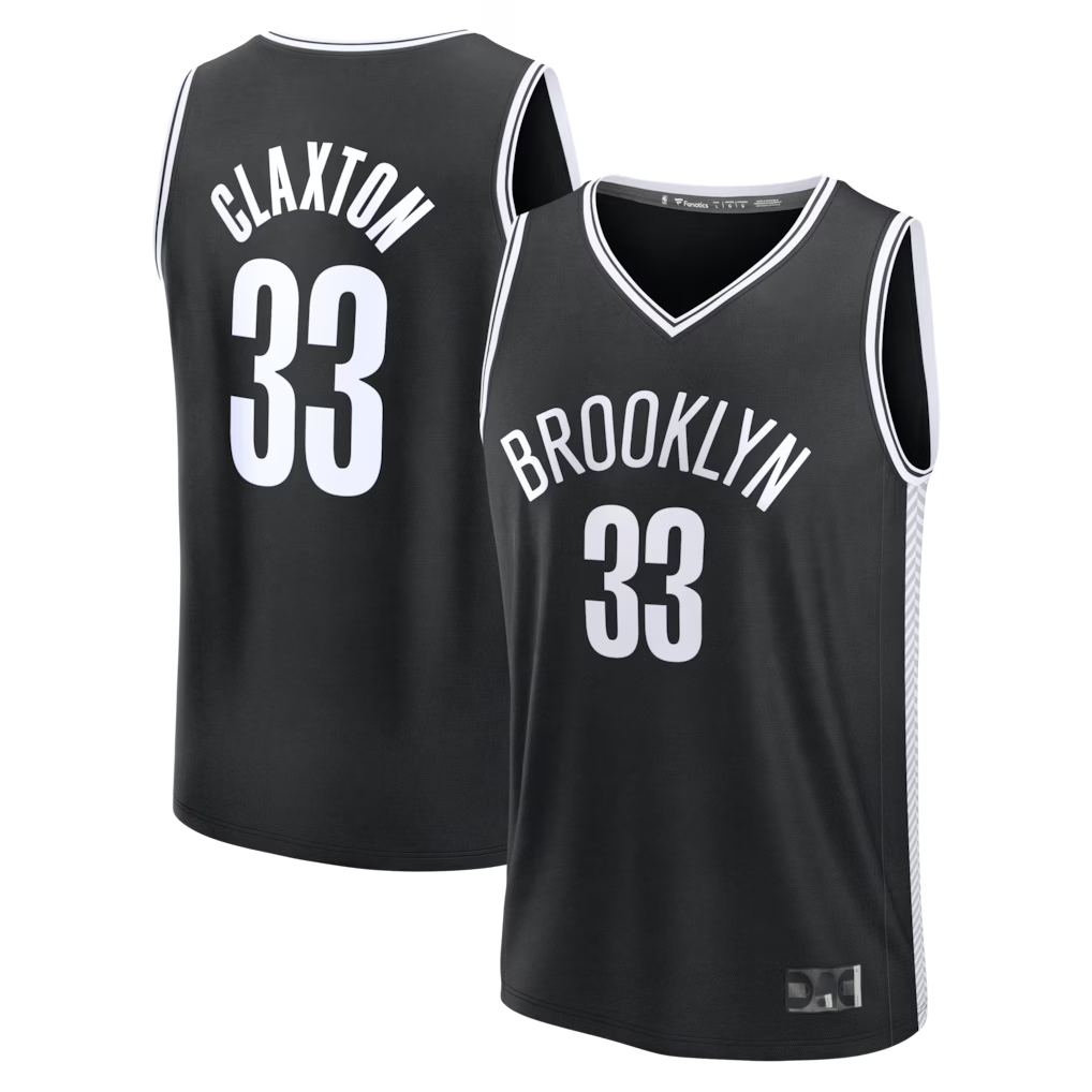 Punc B.Nets #33 Nic Claxton  Black Fast Break Replica Jerseys - Icon Edition