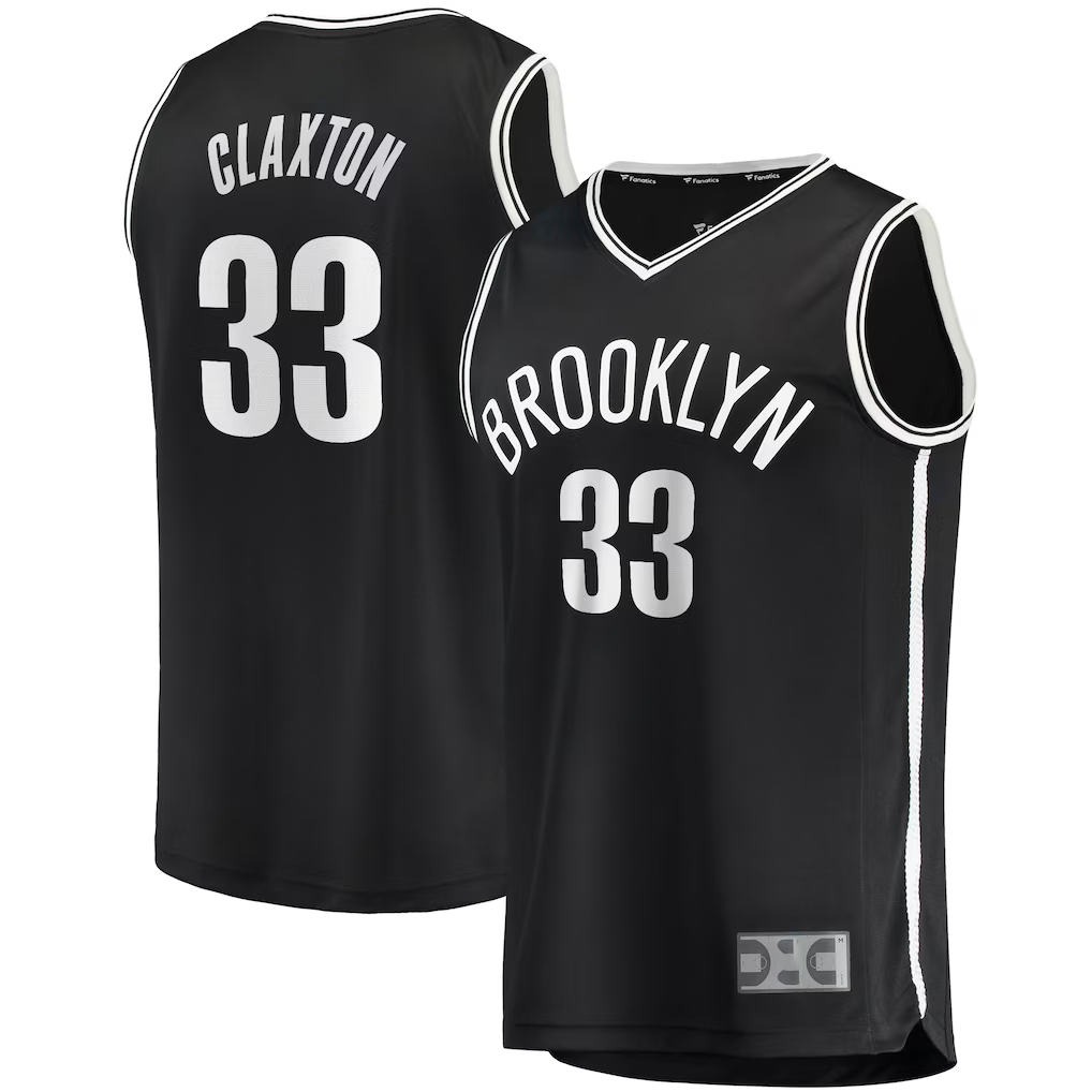 Punc B.Nets #33 Nicolas Claxton  Black Fast Break Player Jerseys - Icon Edition