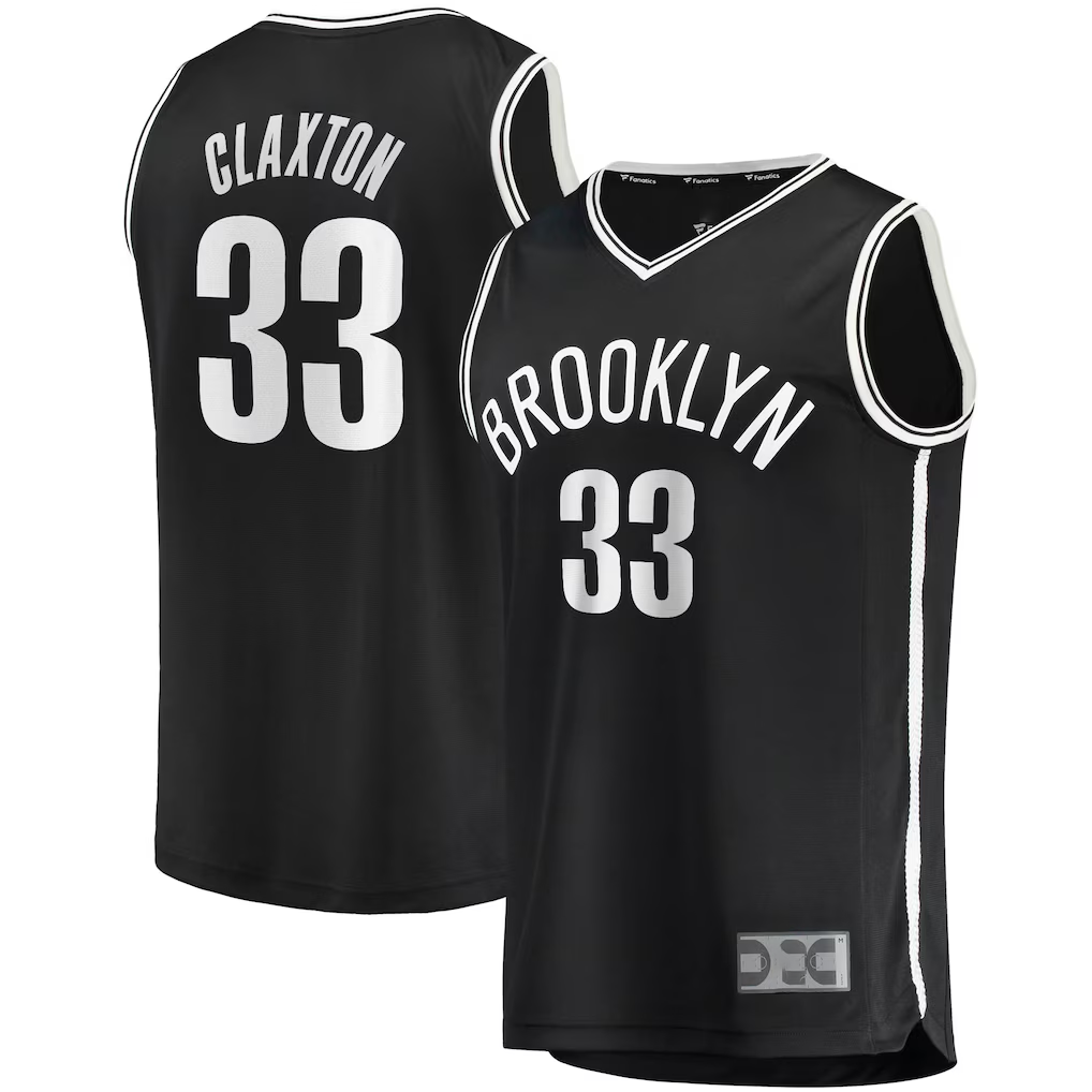 Punc B.Nets #33 Nicolas Claxton  Black Fast Break Replica Jerseys - Icon Edition
