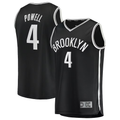 Punc B.Nets #4 Drake Powell Black Fast Break Replica Jerseys - Icon Edition