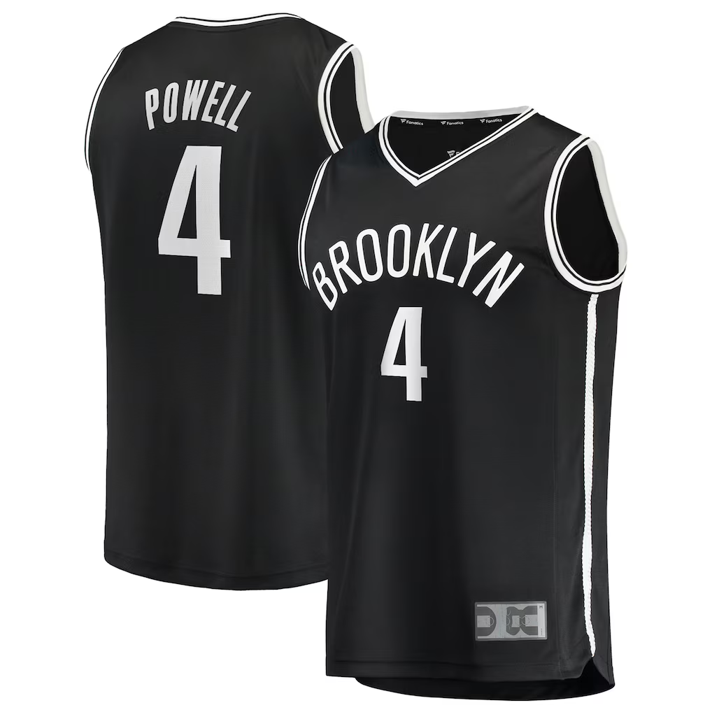 Punc B.Nets #4 Drake Powell Black Fast Break Replica Jerseys - Icon Edition