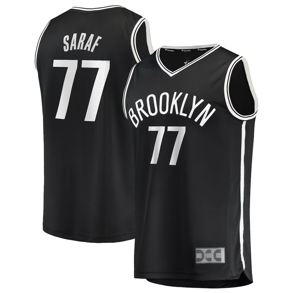 Punc B.Nets #77 Ben Saraf  Black Fast Break Replica Jerseys - Icon Edition