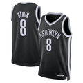 Punc B.Nets #8 Egor D?min Black Swingman Jerseys - Icon Edition
