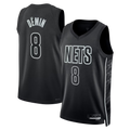 Punc B.Nets #8 Egor D?min  Black Swingman Jerseys - Statement Edition