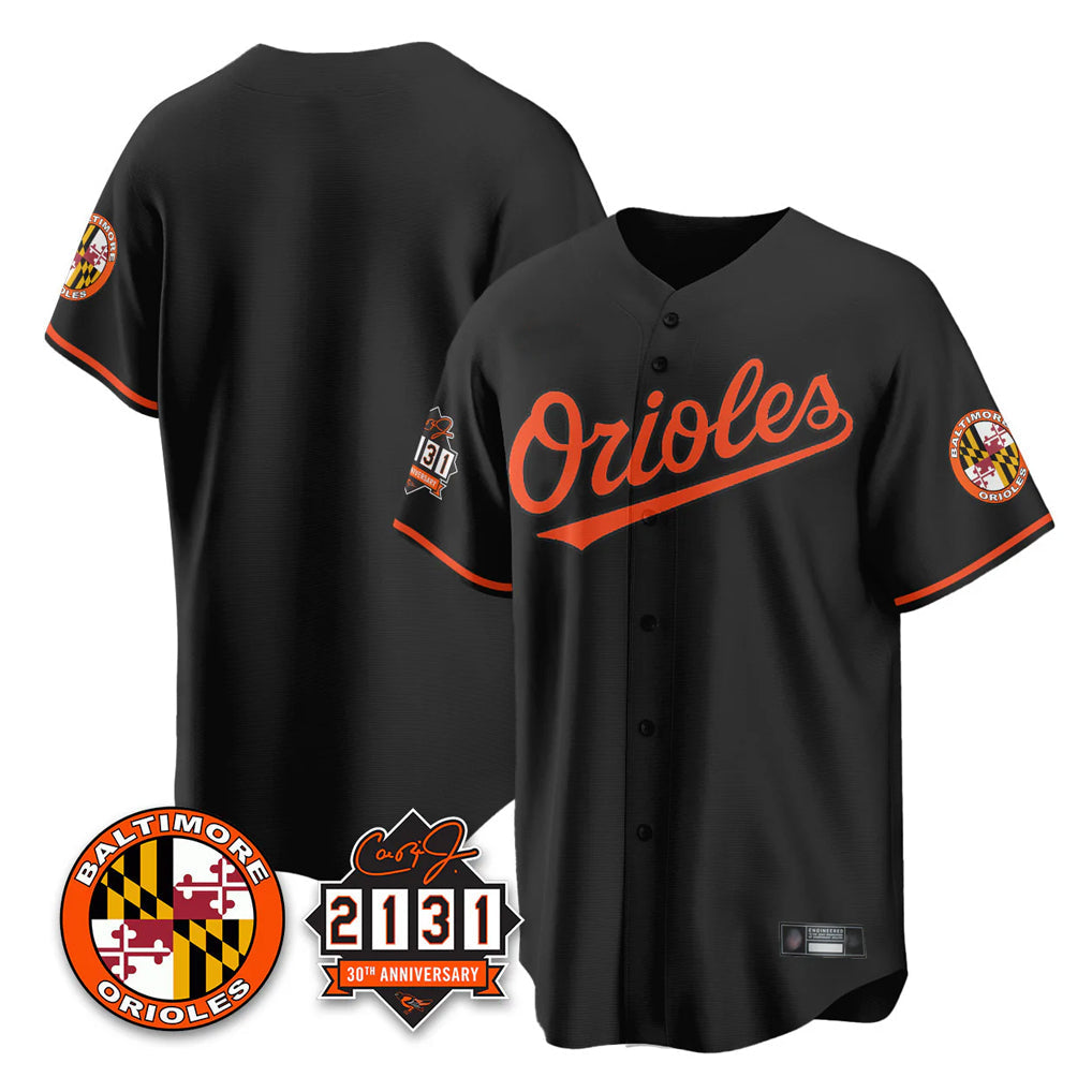Punc B.Orioles Black 30th Anniversary of 2131 Home Game Blank Player Stitched Jerseys