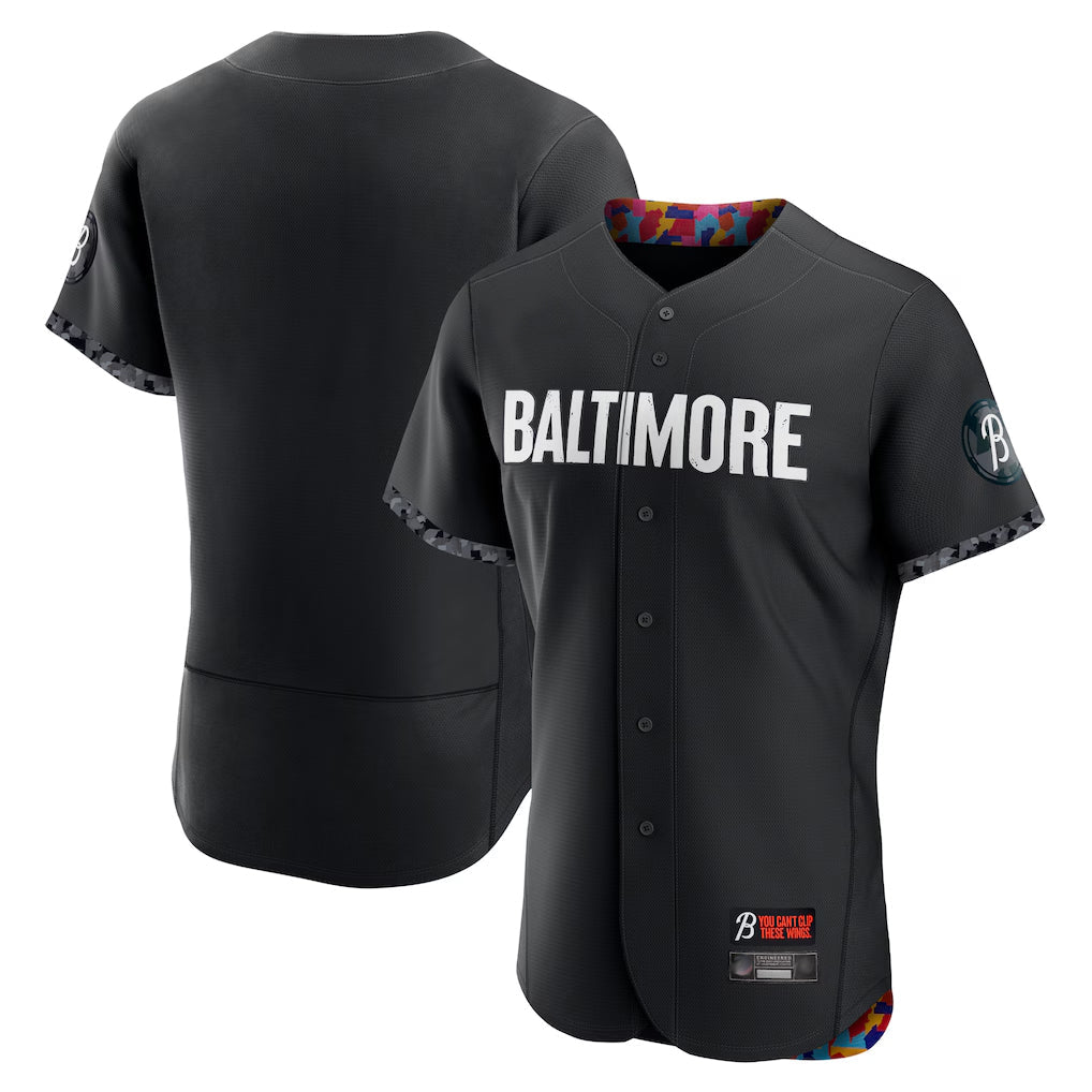 Punc B.Orioles Black City Connect Limited Elite Home Blank Player Stitched Jerseys