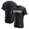 Punc B.Orioles Black City Connect Limited Elite Home Blank Player Stitched Jerseys