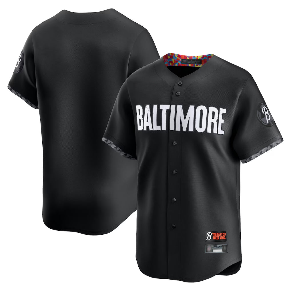 Punc B.Orioles Black City Connect Limited Home Game Blank Player Stitched Jerseys