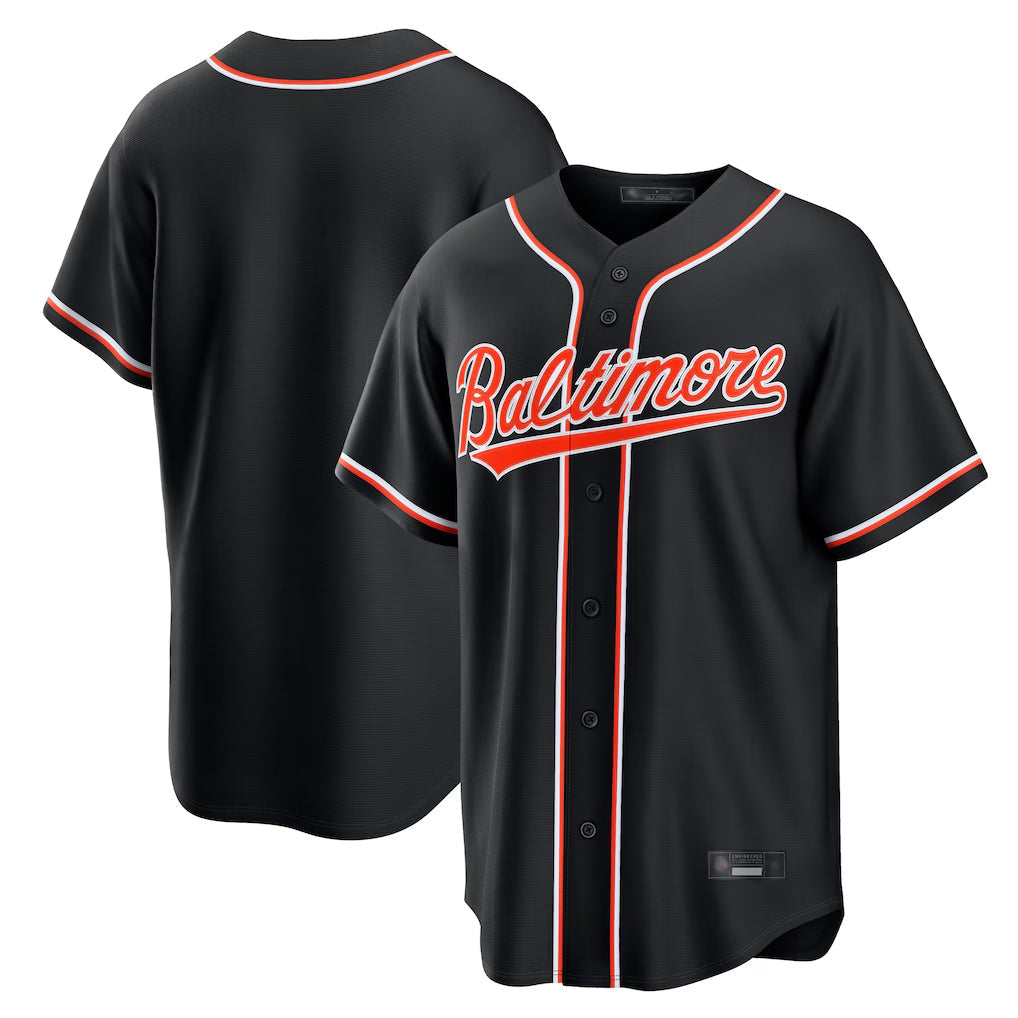 Punc B.Orioles Black Out Fashion Home Game Blank Player Stitched Jerseys