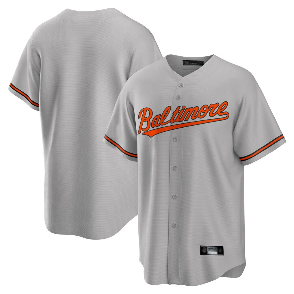 Punc B.Orioles Gray Home Game Blank Player Stitched Jerseys