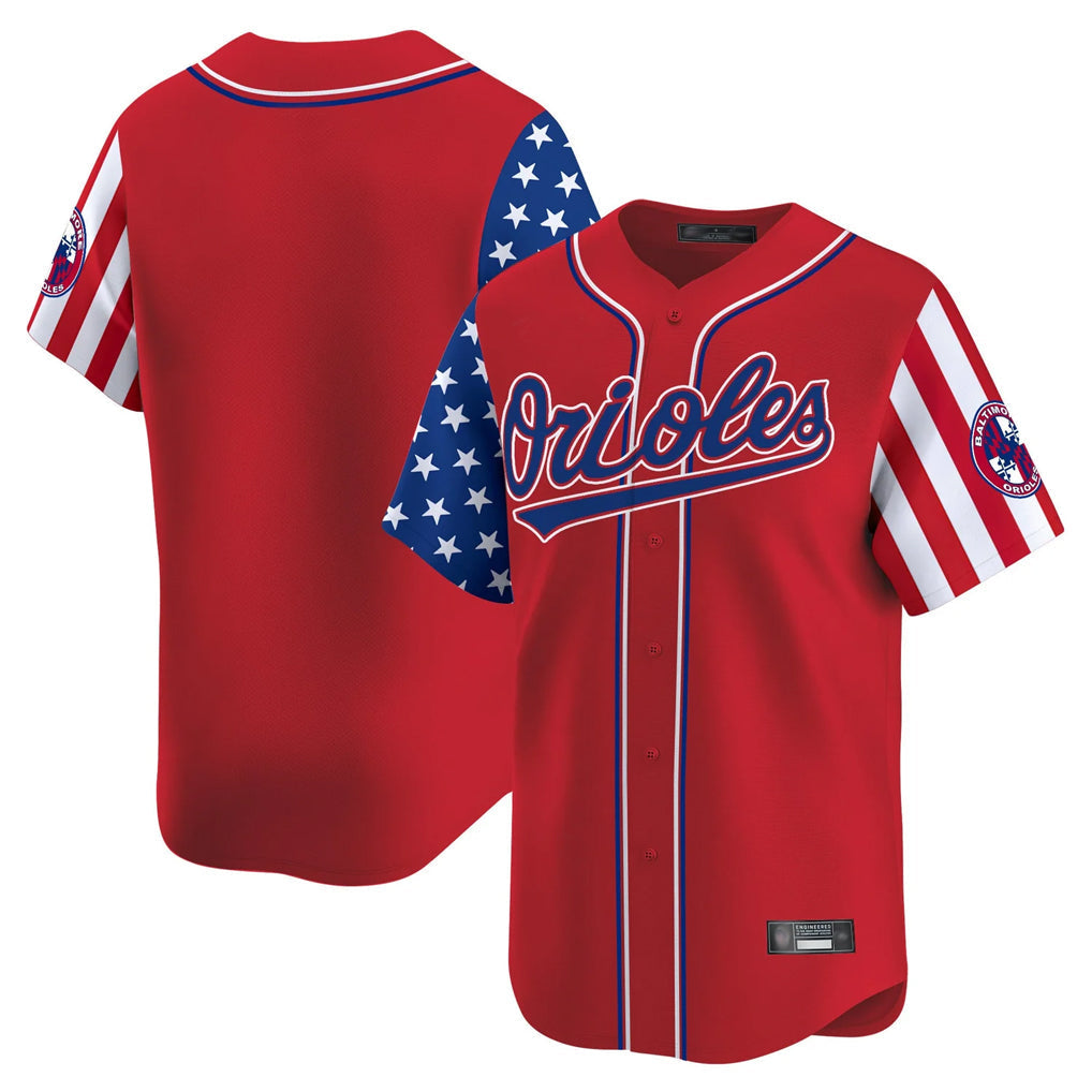 Punc B.Orioles Red Independence Day Vapor Premier Limited Home Game Blank Player Stitched Jerseys