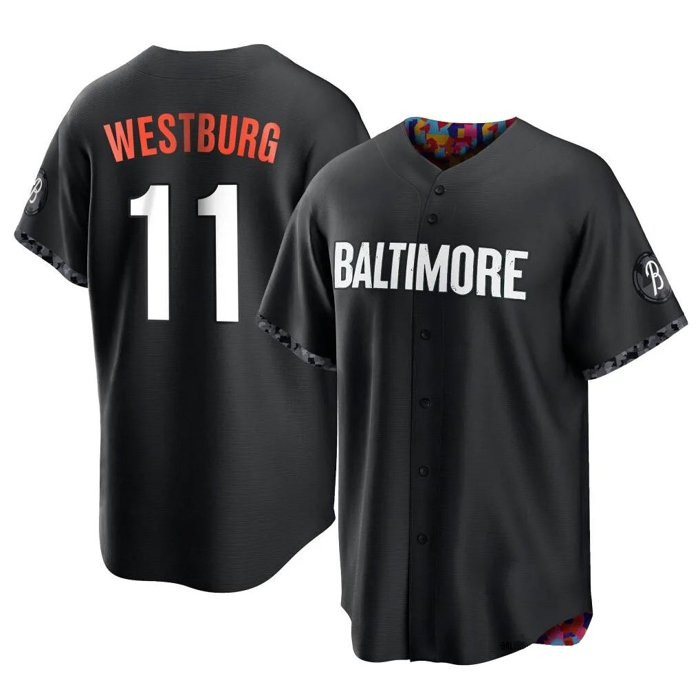 Punc B.Orioles #11 Jordan Westburg Player Black City Connect Home Game Stitched Jerseys