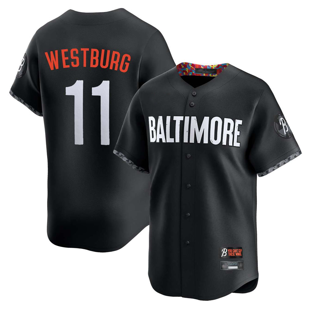 Punc B.Orioles #11 Jordan Westburg Player Black City Connect Limited Home Game Stitched Jerseys