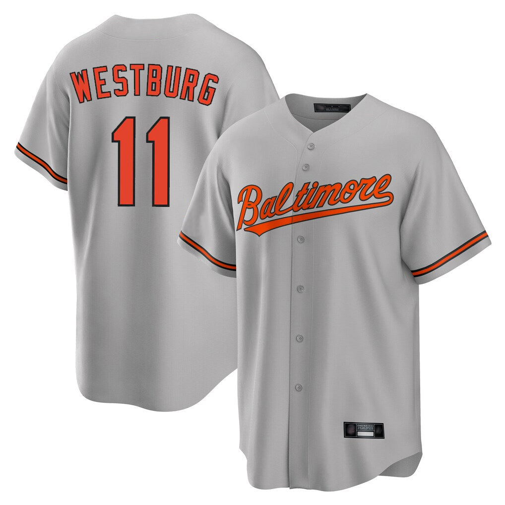 Punc B.Orioles #11 Jordan Westburg Player Gray Home Game Stitched Jerseys