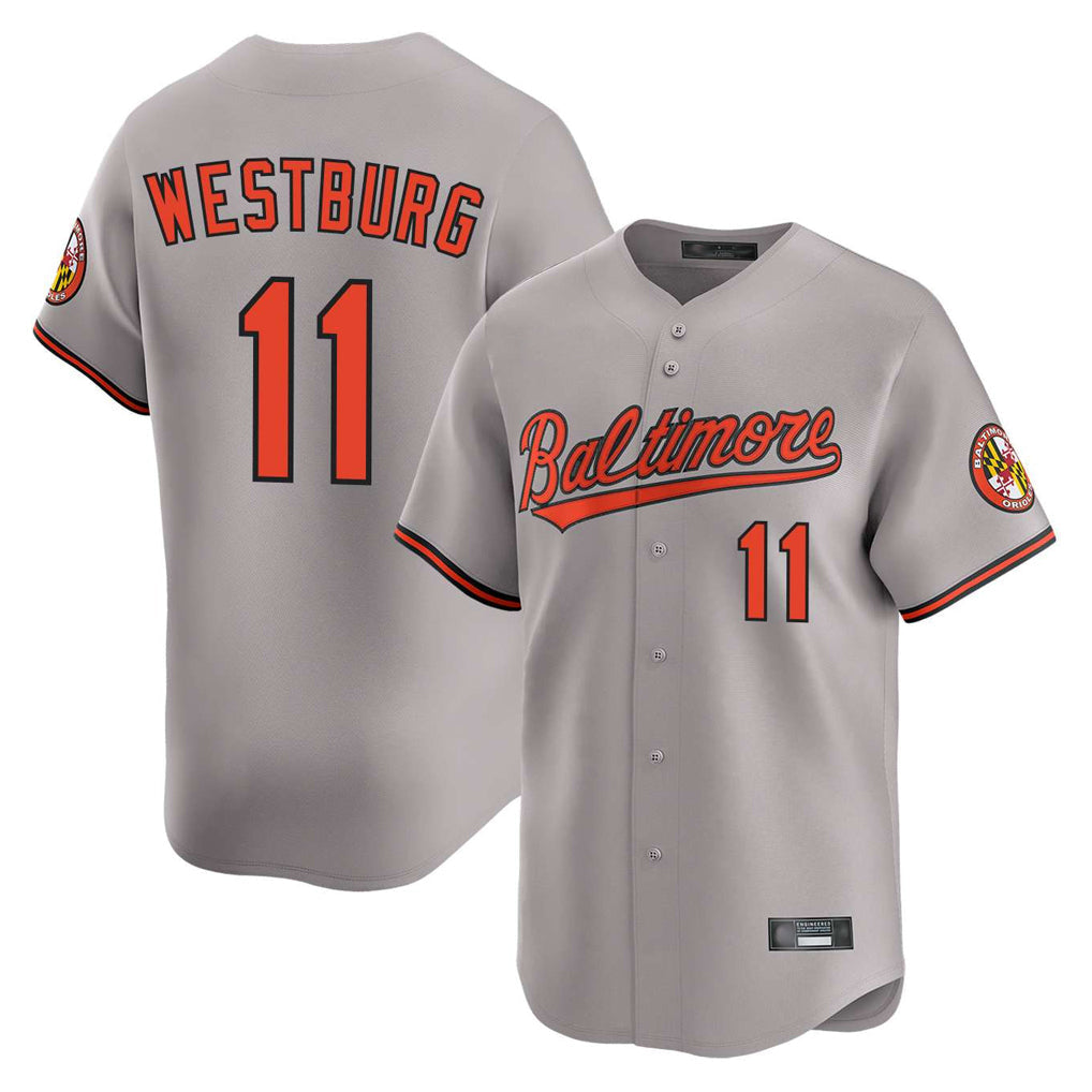 Punc B.Orioles #11 Jordan Westburg Player Gray Limited Home Game Stitched Jerseys