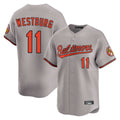 Punc B.Orioles #11 Jordan Westburg Player Gray Limited Home Game Stitched Jerseys