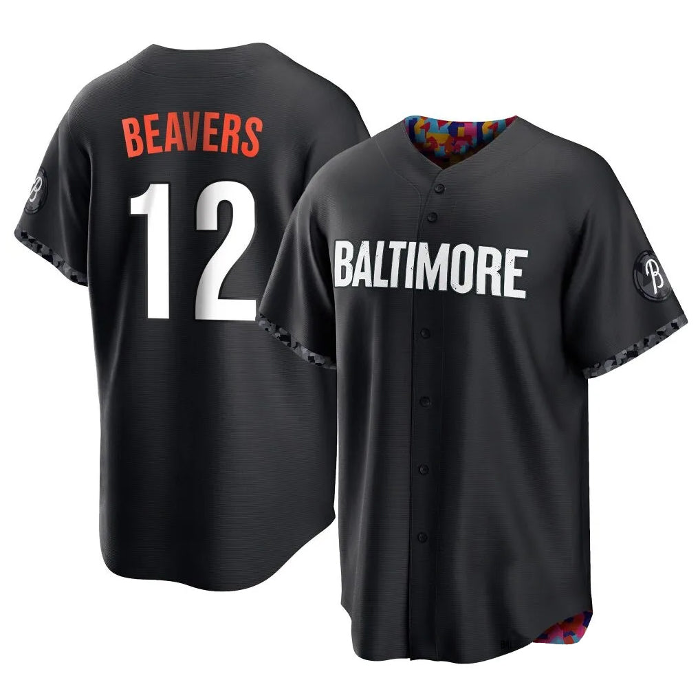 Punc B.Orioles #12 Dylan Beavers Player Black City Connect Home Game Stitched Jerseys