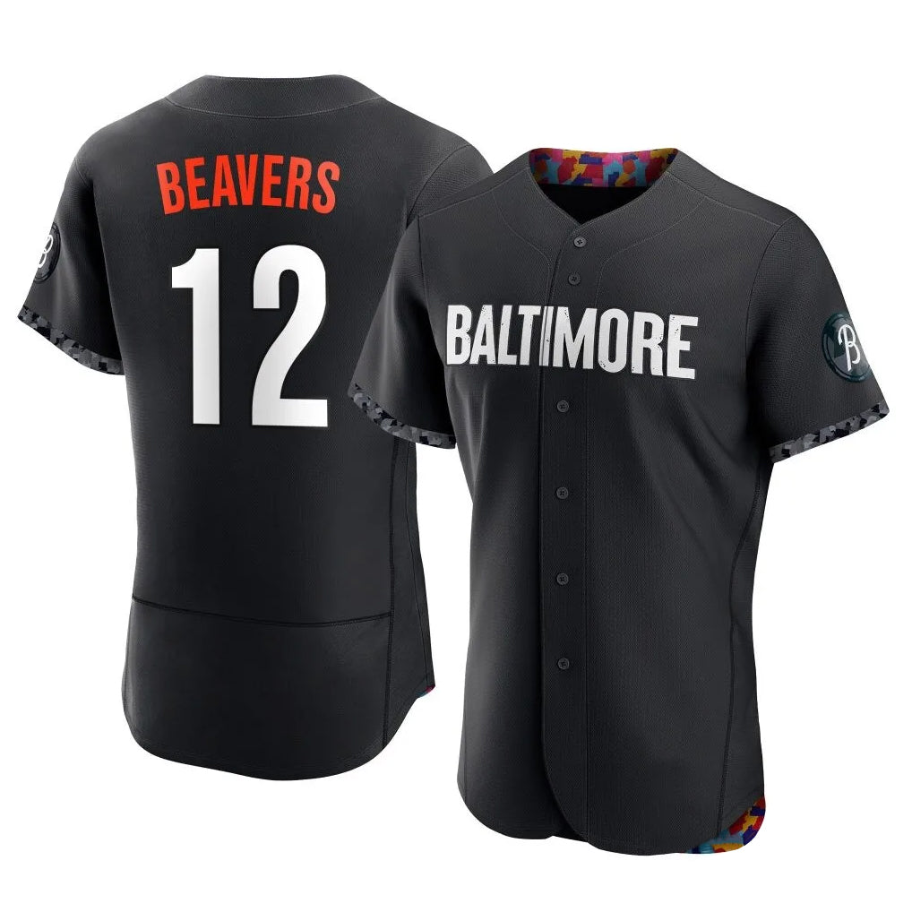 Punc B.Orioles #12 Dylan Beavers Player Black City Connect Limited Elite Home Game Stitched Jerseys