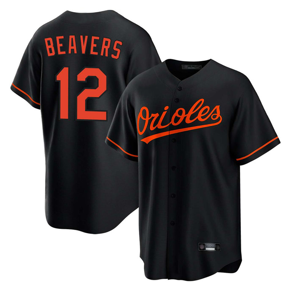Punc B.Orioles #12 Dylan Beavers Player Black Home Game Stitched Jerseys