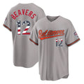 Punc B.Orioles #12 Dylan Beavers Player Gray USA 250 Fourth of July Home Game Stitched Jerseys