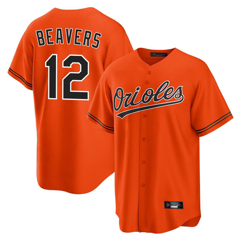 Punc B.Orioles #12 Dylan Beavers Player Orange Home Game Stitched Jerseys