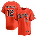 Punc B.Orioles #12 Dylan Beavers Player Orange Limited Home Game Stitched Jerseys