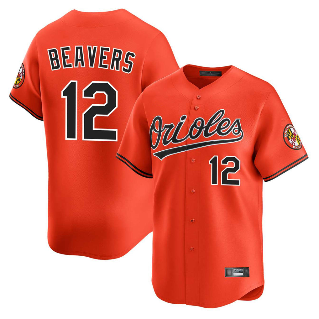 Punc B.Orioles #12 Dylan Beavers Player Orange Limited Home Game Stitched Jerseys