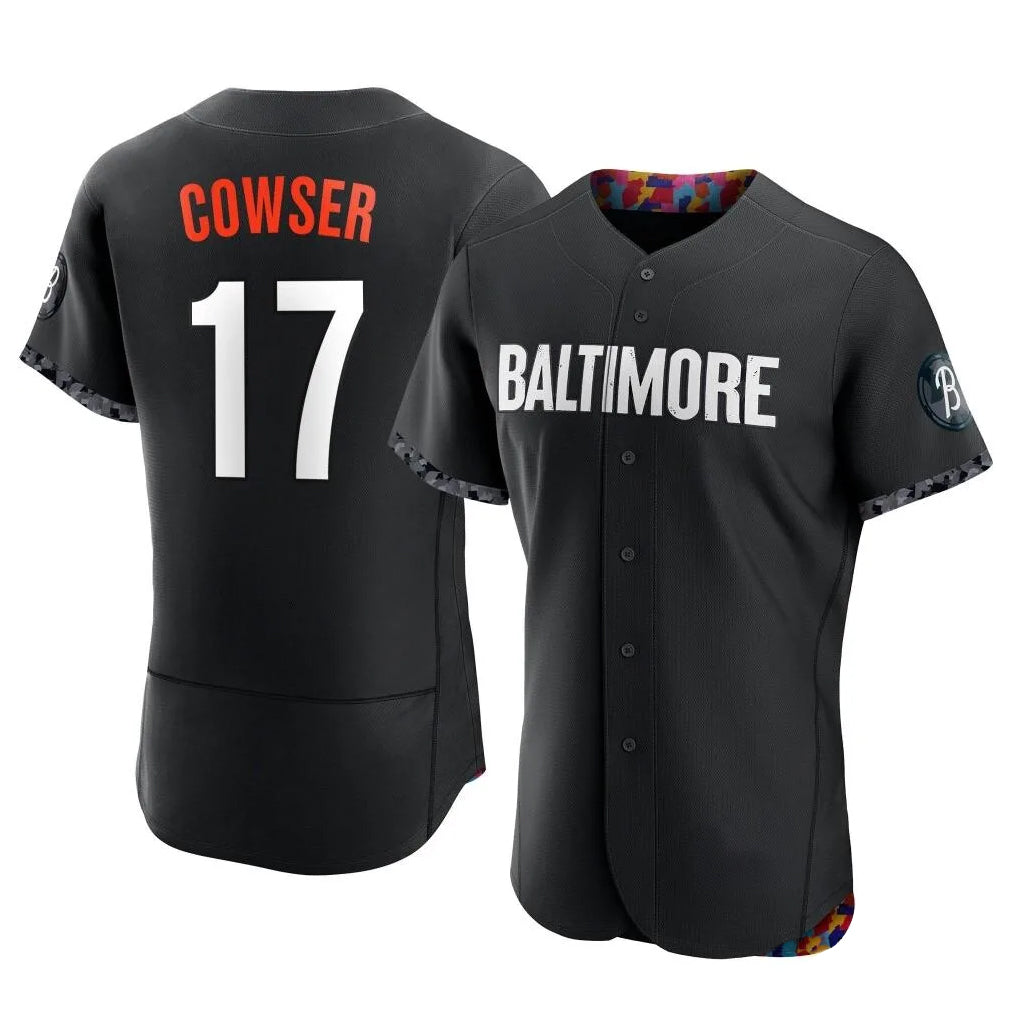 Punc B.Orioles #17 Colton Cowser Player Black City Connect Limited Elite Home Game Stitched Jerseys