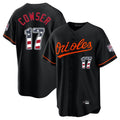 Punc B.Orioles #17 Colton Cowser Player Black USA 250 Fourth of July Home Game Stitched Jerseys