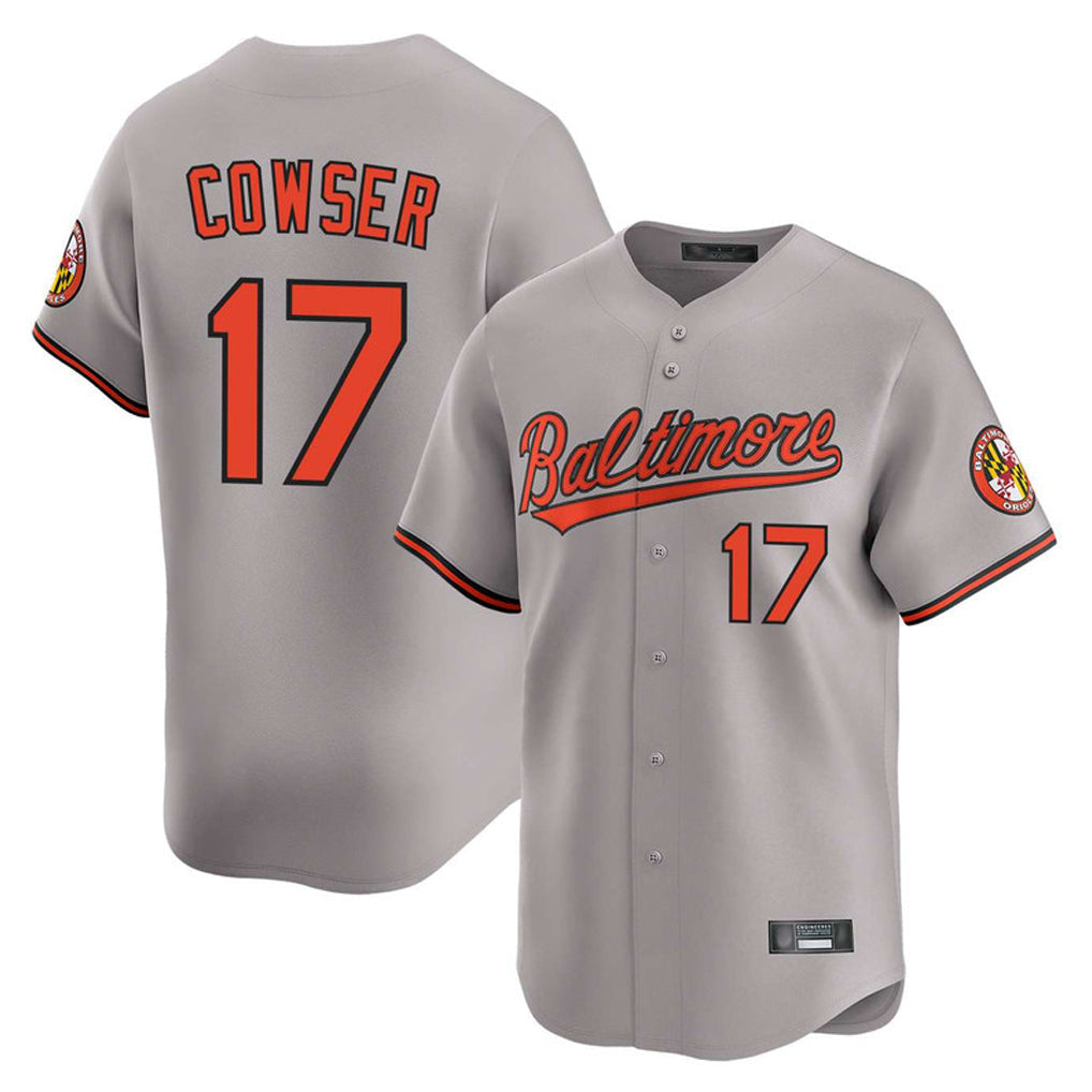 Punc B.Orioles #17 Colton Cowser Player Gray Limited Home Game Stitched Jerseys