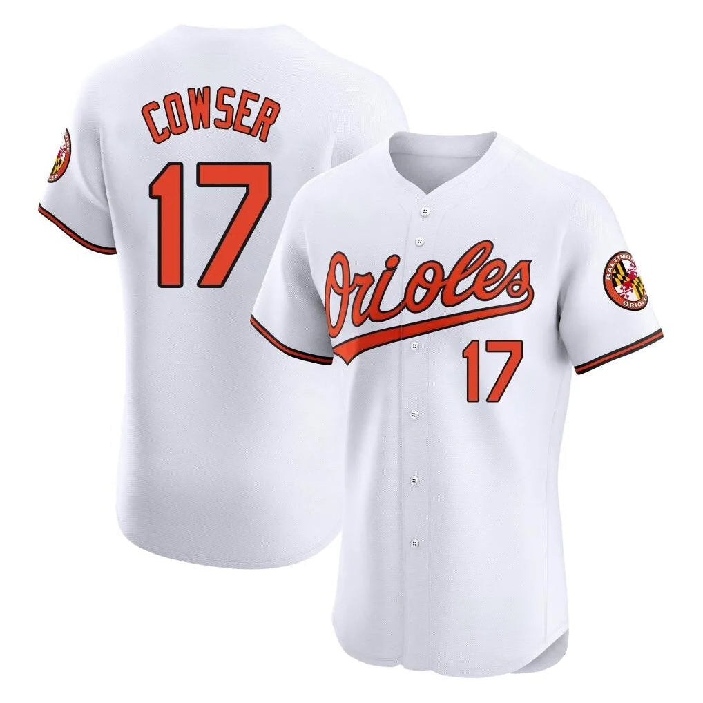 Punc B.Orioles #17 Colton Cowser Player White Limited Elite Home Game Stitched Jerseys
