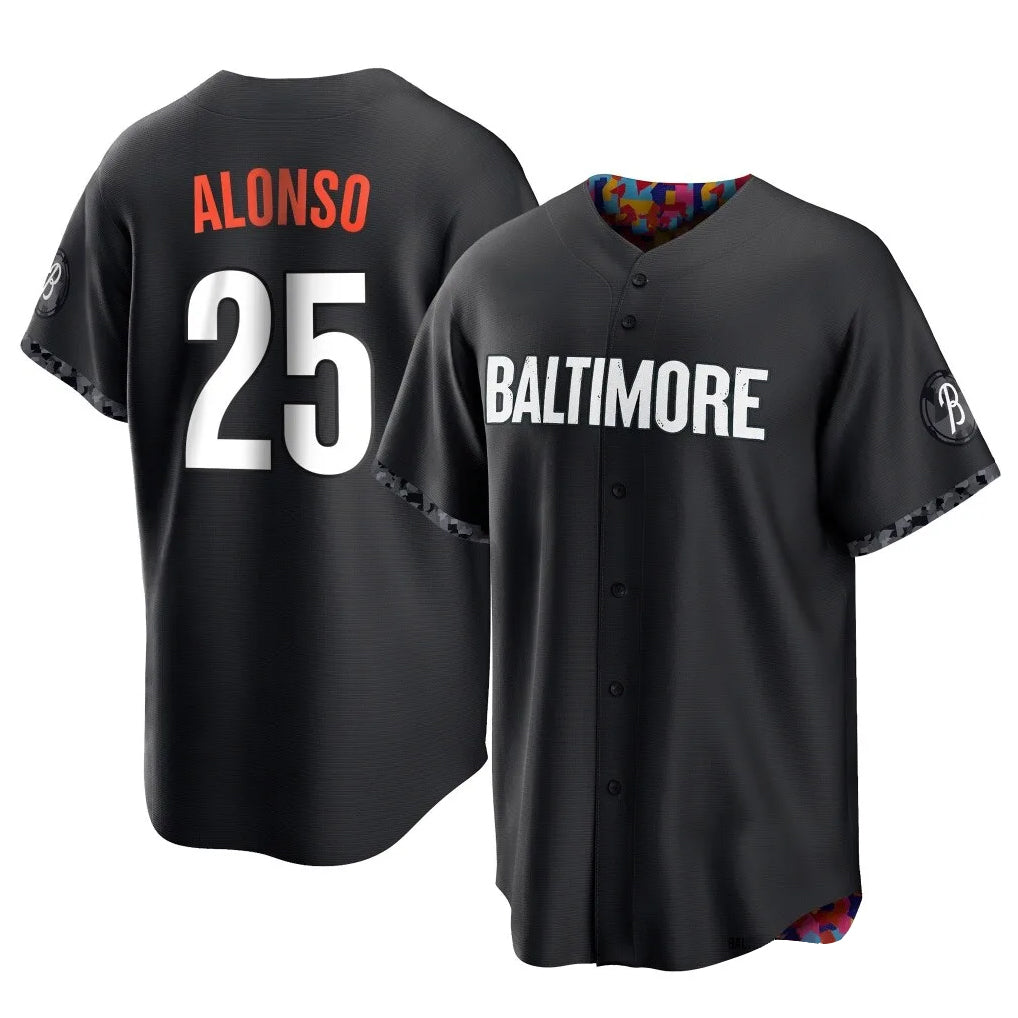 Punc B.Orioles #25 Pete Alonso Player Black City Connect Home Game Stitched Jerseys
