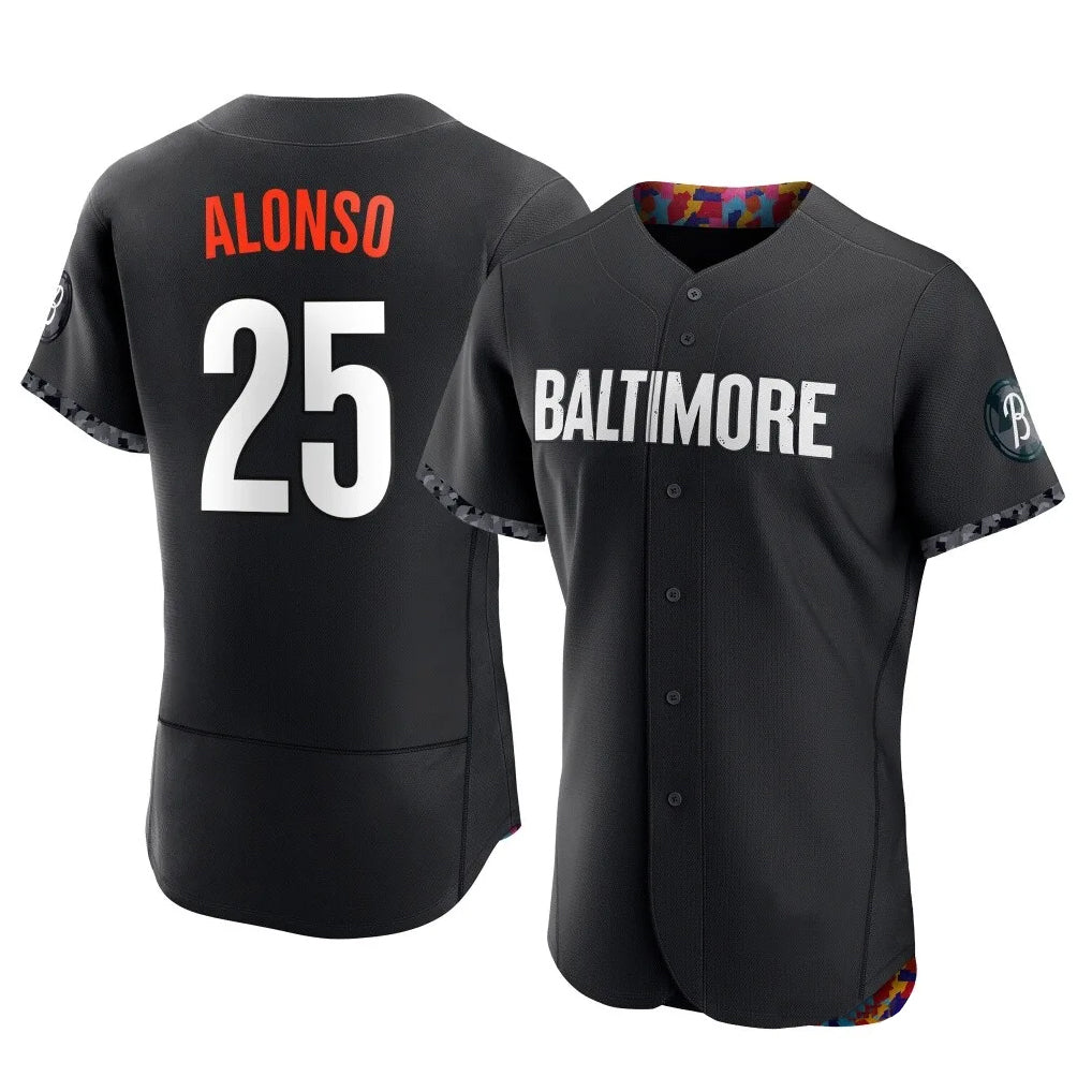 Punc B.Orioles #25 Pete Alonso Player Black City Connect Limited Elite Home Game Stitched Jerseys