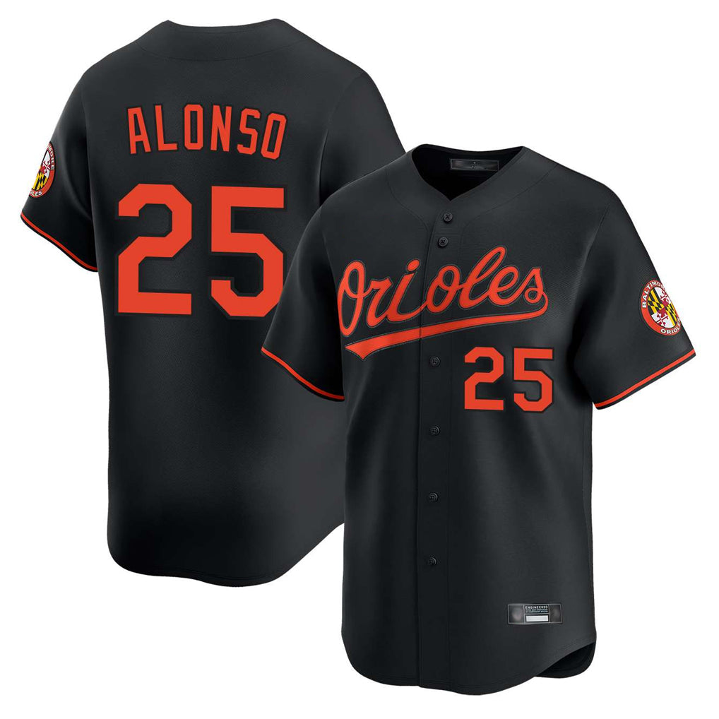 Punc B.Orioles #25 Pete Alonso Player Black Limited Home Game Stitched Jerseys